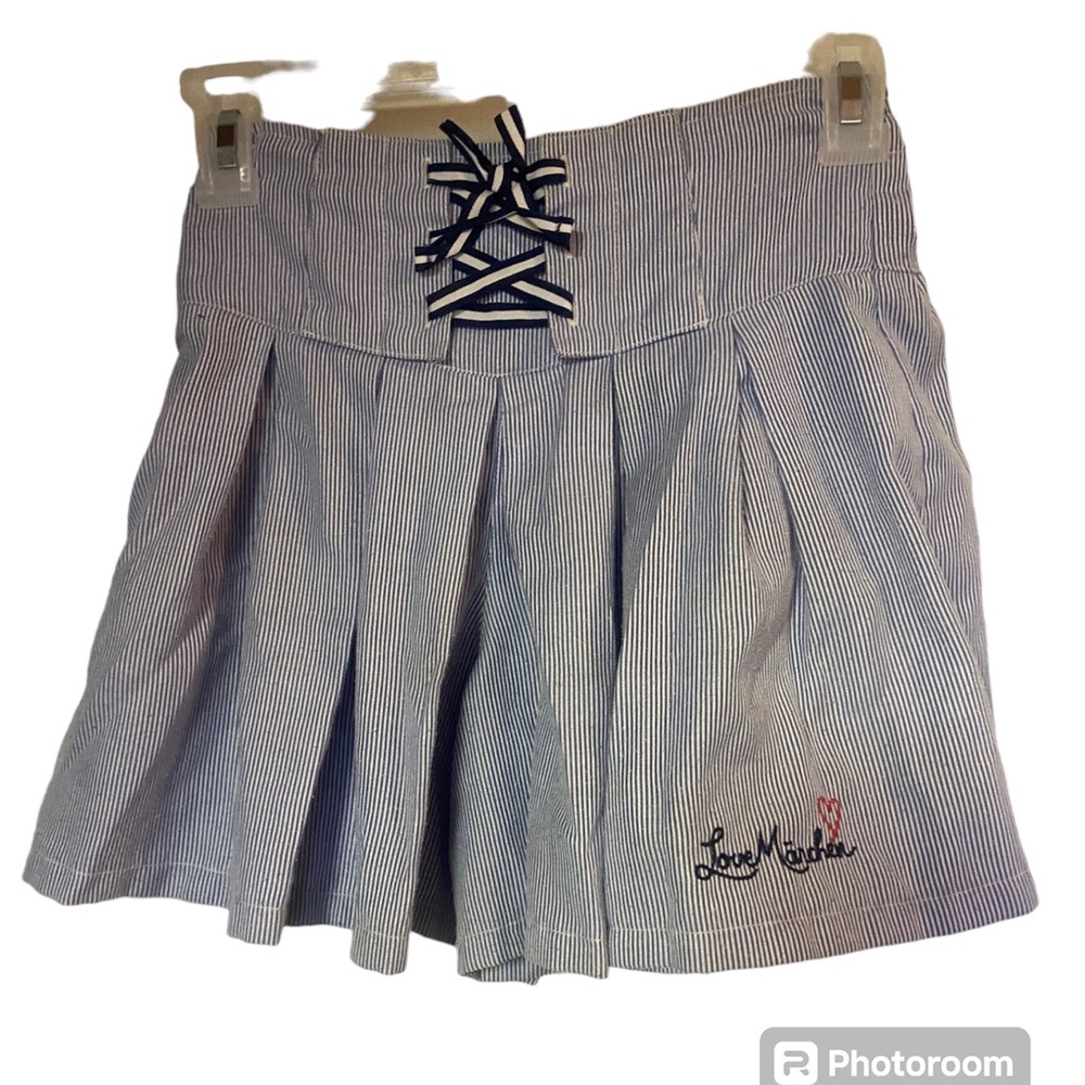 Love märchen Striped blue white juniors short culottes skort summer coastal